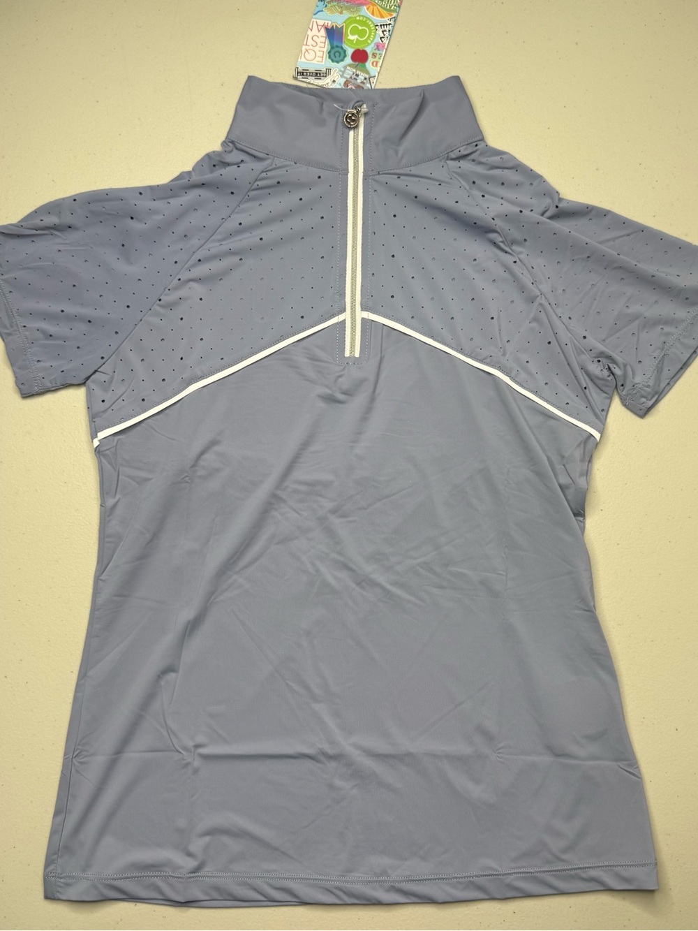 Dapplebay Aircut Equestrian Riding 1/4 Zip Top Moonrise Size S NWT